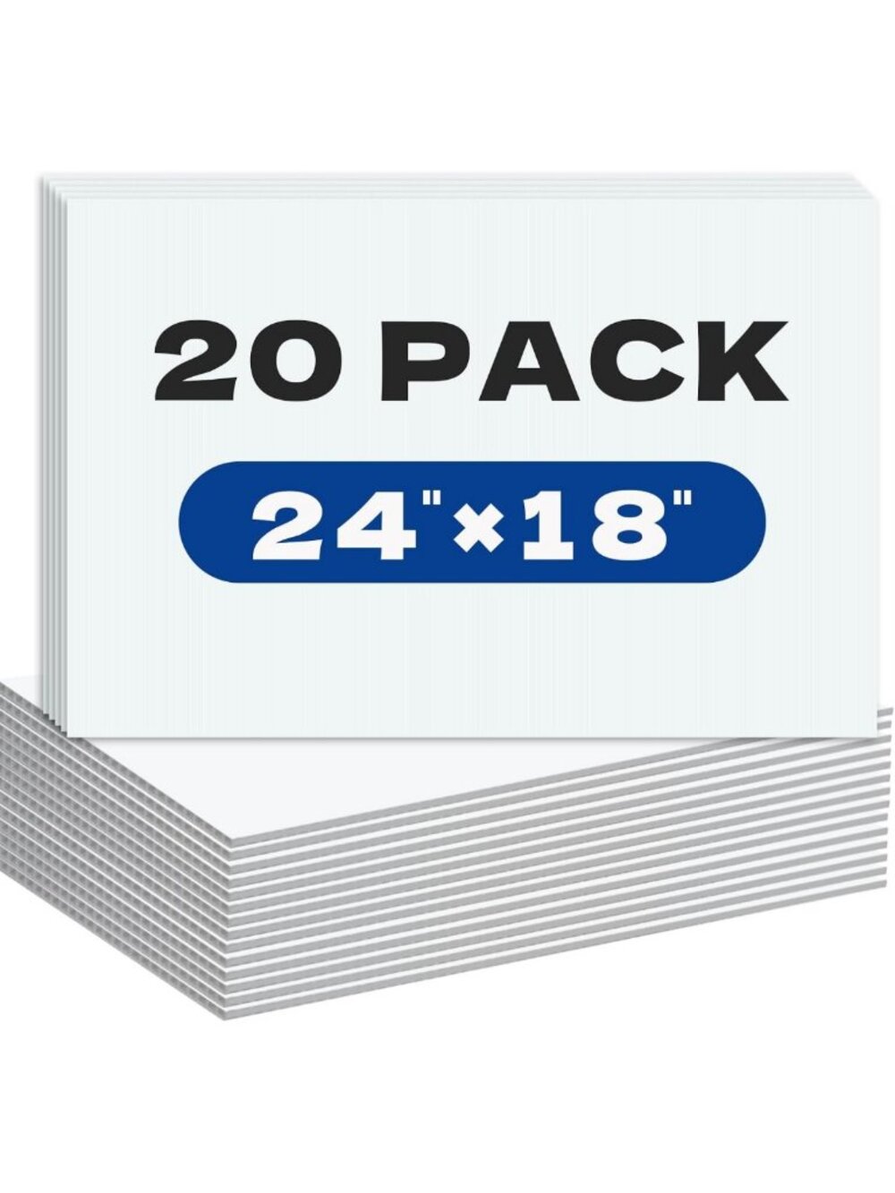 20 Pack Large Blank Yard Signs 18"x24" Corrugated Plastic for Events, Sales
